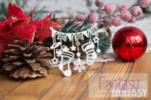 chipboard "new year banner 140" | fantasy | 1.5 mm natural eco board | scrapbooking & cardmaking