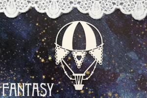 chipboard "hot air balloon with flags 1419" | fantasy | 1.5 mm natural eco board | scrapbooking & cardmaking