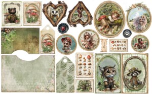 fabric extras to cut 1, friends of the forest, (1 sheet 47x32cm)