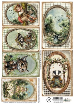 rice paper 1, friends of the forest, a4 (21x29,7cm) 25 30g