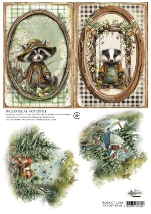 rice paper 3, friends of the forest, a4 (21x29,7cm) 25 30g
