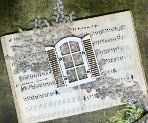 scrapbooking chipboard small window | in silence | alchemy of art | 8×9 cm (3.15×3.54 in) | cards & journals