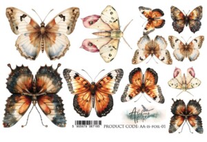 transparent foil in silence – butterflies, a5, 14,8x21cm, 70g (1 sheet)