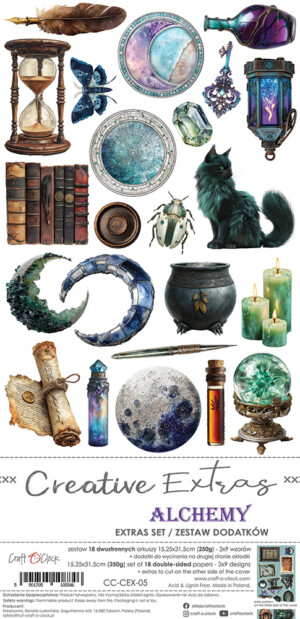 creative extras set 05 – alchemy 6x12 scrapbooking paper pack | 18 sheets | craft o'clock