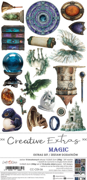 creative extras set 06 – magic 6x12 scrapbooking paper pack | 18 sheets | craft o'clock