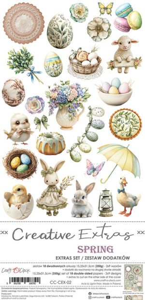creative extras set mix 01 – spring and in love 6x12 scrapbooking paper pack | 18 sheets | craft o'clock