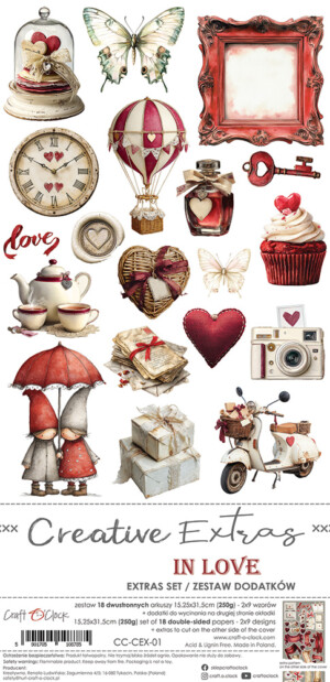 creative extras set mix 01 – spring and in love 6x12 scrapbooking paper pack | 18 sheets | craft o'clock