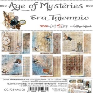 scrapbooking paper set age of mysteries by craft o’clock | 6 × 6 in | sheets for cutting | 24 sheets | cardstock
