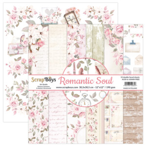 scrapboys, scrapbooking double sided paper set 12 x 12, 12 sheets, card stock romantic soul” | scrapbooking & cardmaking
