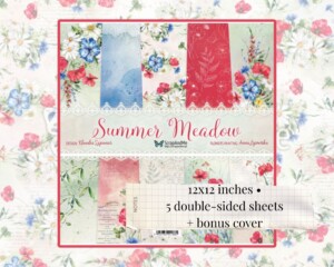 scrapandme summer meadow 12x12 scrapbook paper pack – 5 double sided sheets
