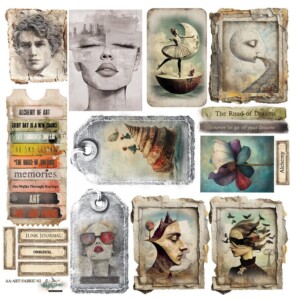 12.6x12.6 fabric sheet for cutting | art | | tags | 1 sheet | alchemy of art