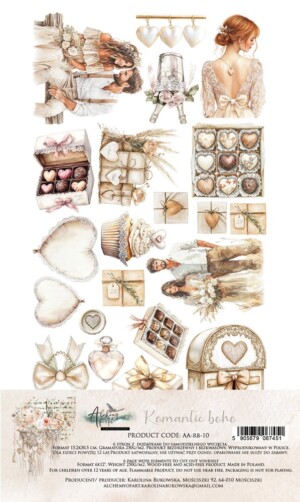 12x12 fussy cut scrapbooking paper set | romantic boho | 6 sheets | alchemy of art