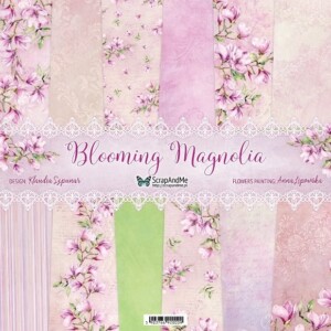 12x12 scrapbook paper pack | blooming magnolia | 6 sheets | scrapandme
