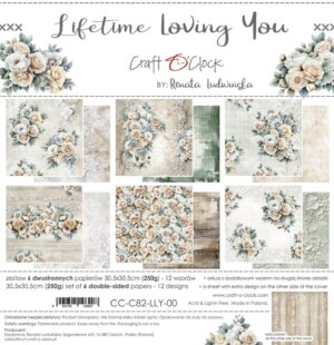 12x12 scrapbook paper pack | lifetime loving you | 6 double sided sheets | craft o'clock