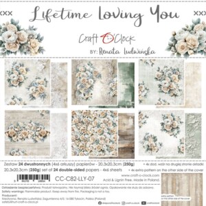 8x8 scrapbook paper pack | lifetime loving you | 24 double sided sheets | craft o'clock