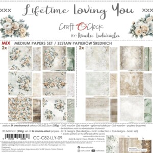 8x8 scrapbook paper pack | lifetime loving you | 24 double sided sheets | craft o'clock
