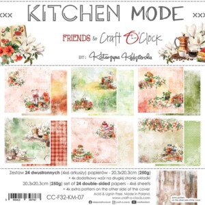 8x8 scrapbook paper pack | kitchen mode | 24 double sided sheets | craft o'clock
