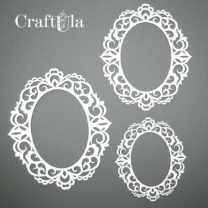 chipboard elements | frames 0002z | 3 pieces | set | craftula