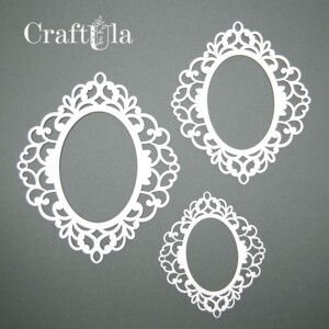 chipboard elements | frames 0003z | 3 pieces | set | craftula
