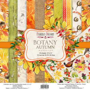 12x12 scrapbook paper pack | botany autumn | 10 double sided sheets | fabrica decoru