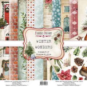 12x12 scrapbook paper pack | winter wonders | 10 double sided sheets | fabrika decoru