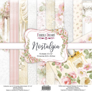 12x12 scrapbook paper pack | nostalgia | 10 double sided sheets | fabrica decoru