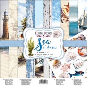 8x8 scrapbook paper pack | sea of dreams | 10 double sided sheets | fabrika decoru