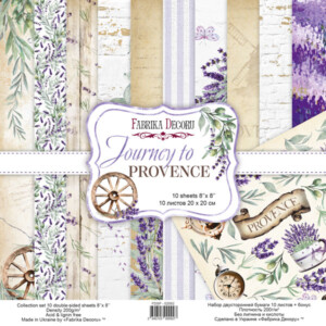 8x8 scrapbook paper pack | journey to provence | 10 double sided sheets | fabrika decoru