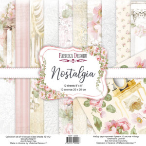 8x8 scrapbook paper pack | nostalgia | 10 double sided sheets | fabrika decoru