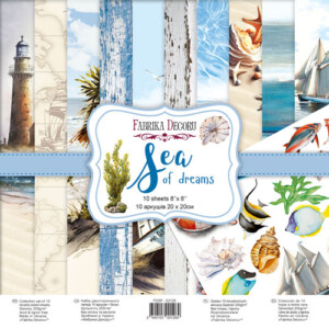 8x8 scrapbook paper pack | sea of dreams | 10 double sided sheets | fabrika decoru