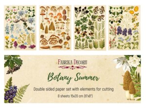 6x8 fussy cut scrapbooking paper set | botany summer | 8 sheets | fabrika decoru