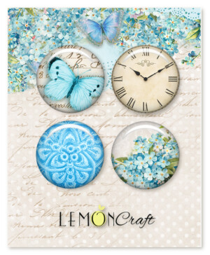 decorative buttons | forget me not | 4 pieces | lemoncraft