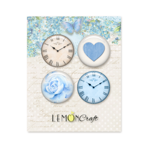 decorative buttons | blue almonds | 4 pieces | lemoncraft