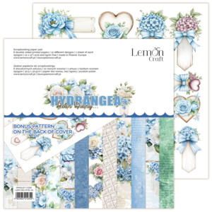 8x8 scrapbook paper pack | hydrangea | 18 double sided sheets | lemoncraft