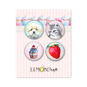 decorative buttons | something sweet | 4 pieces | lemoncraft