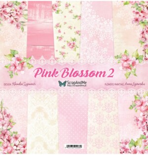 12x12 scrapbook paper pack | pink blossom 2 | 5 sheets | scrapandme