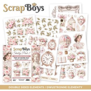 6x6 fussy cut scrapbooking paper set | shabby pack 2 | 24 sheets | scrapboys