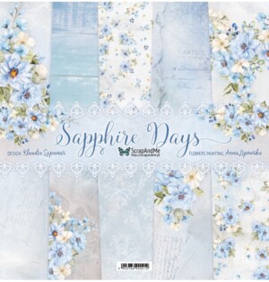 12x12 scrapbook paper pack | sapphire days | 5 sheets | scrapandme
