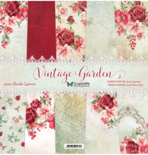 12x12 scrapbook paper pack | vintage garden | 5 sheets | scrapandme