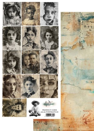 6x12 scrapbook paper | portraits | 1 sheet | alchemy of art