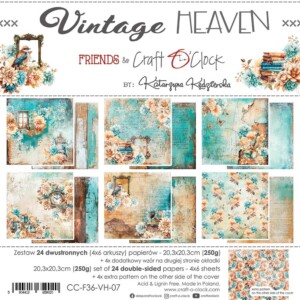 8x8 scrapbook paper pack | vintage heaven | 24 sheets | craft o'clock