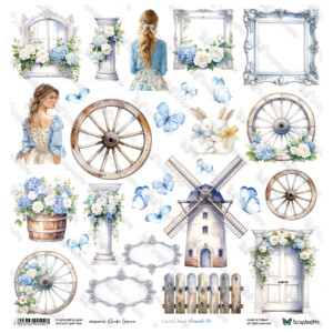 12x12 scrapbook paper | elements 14 fussy cutting elements to cut | 1 sheet | scrapandme
