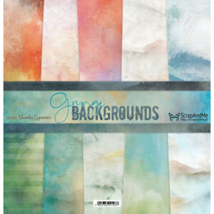12x12 scrapbook paper pack | grunge backgrounds | 5 sheets | scrapandme