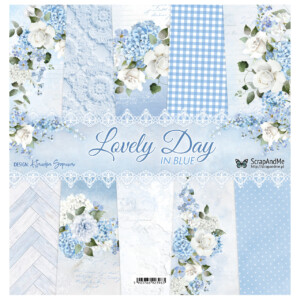 12x12 scrapbook paper pack | lovely day in blue | 5 sheets | scrapandme