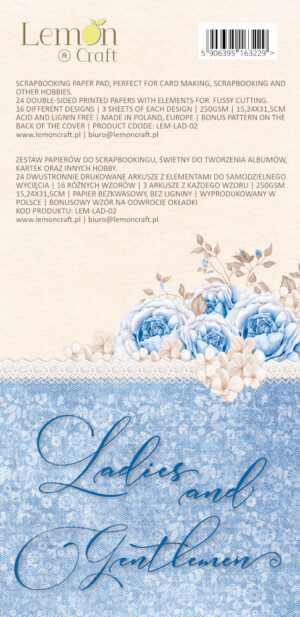 6x12 fussy cut scrapbooking paper set | ladies and gentlemen | 24 sheets | lemoncraft