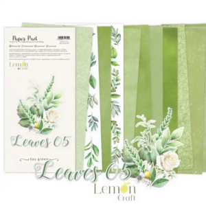 6x12 fussy cut scrapbooking paper set | leaves | 24 sheets | lemoncraft