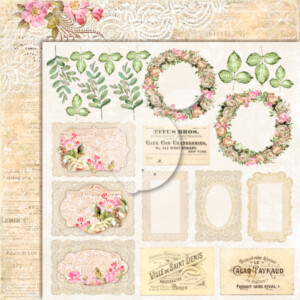 12x12 scrapbook paper | house of roses | 1 sheet | lemoncraft