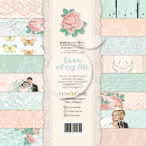 12x12 scrapbook paper pack | love of my life | 8 sheets | lemoncraft