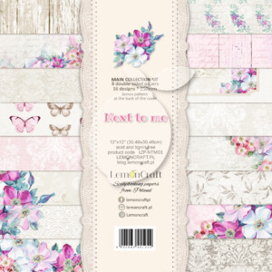 12x12 scrapbook paper pack | next to me | 8 sheets | lemoncraft