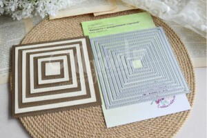 metal cutting die "stitched squares" for scrapbooking & cardmaking | 10 pieces | 25x25 mm to 143x143 mm | agiart